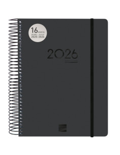 FINOCAM AGENDA IKON ESPIRAL 16 MESES E10 1DP CIERRE CGOMA TAPA PP NEGRO 2025-2026