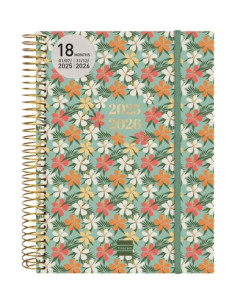 AGENDA ANUAL 2025-26 FINOCAM 18 MESES INTERNACIONAL ESPIRAL tapa PP 2DP E10 155x212 con GOMA DAISY