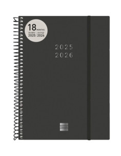 FINOCAM AGENDA ESPIRAL 18 MESES E10 SVH CIERRE CGOMA TAPA PP NEGRO 2025-2026