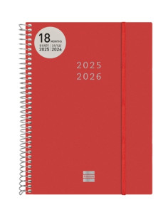 FINOCAM AGENDA ESPIRAL 18 MESES E10 SVH CIERRE CGOMA TAPA PP ROJO 2025-2026