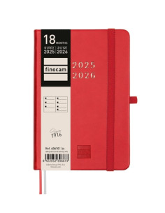 FINOCAM AGENDA MÍNIMAL 18 MESES M3 SVH CIERRE CGOMA TAPA DURA ROJO 2025-2026