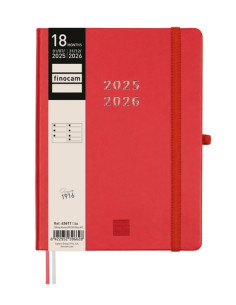FINOCAM AGENDA MÍNIMAL 18 MESES M5 SVH CIERRE CGOMA TAPA DURA ROJO 2025-2026