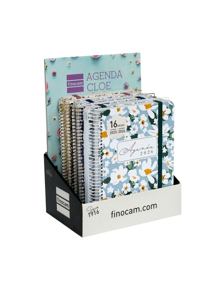 AGENDA ANUAL 2025-26 FINOCAM CATALAN 16 MESES CLOE ASSORTIMENT EXPOSITOR de 6