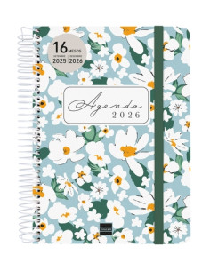 AGENDA ANUAL 2025-26 FINOCAM CATALAN 16 MESES CLOE ESPIRAL tapa EXTRADURA SV APAIS E10 155x212 con GOMA VERDE