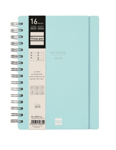 AGENDA ANUAL 2025-26 FINOCAM CATALAN 16 MESES HAIKU WIRE-O tapa EXTRADURA SV APAIS E10 155x212 con GOMA BLAU