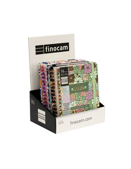 AGENDA ANUAL 2025-26 FINOCAM CATALAN 16 MESES VITAETEMPUS ASSORTIMENT EXPOSITOR de 4