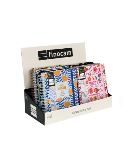 AGENDA ANUAL 2025-26 FINOCAM CATALAN 16 MESES VITAETEMPUS ASSORTIMENT EXPOSITOR de 8