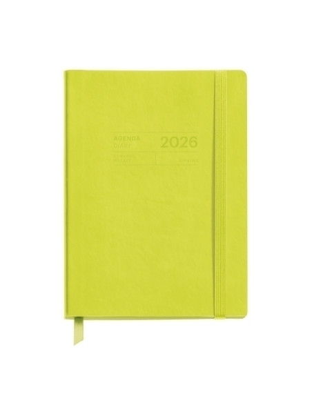 AGENDA ANUAL 2025-26 MIQUELRIUS 16 MESES COSIDA tapa SIMIL PIEL 140x190 SV FLUOR