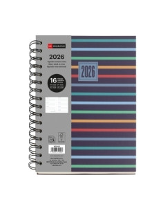 AGENDA ANUAL 2025-26 MIQUELRIUS 16 MESES WIRE-O tapa EXTRA PLUS 4 156x213 SV APAIS STRIPES