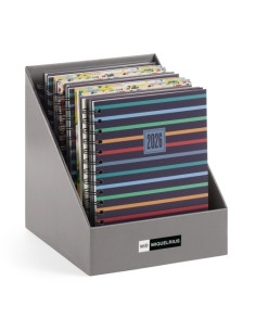 AGENDA ANUAL 2025-26 MIQUELRIUS 16 MESES WIRE-O tapa EXTRA PLUS 4 156x213 SV APAIS SURTIDO EXPOSITOR DE 12