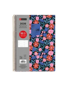 AGENDA ANUAL 2025-26 MIQUELRIUS 18 MESES ESPIRAL tapa EXTRA PLUS 4 155x213 SV APAIS DARK FLORA