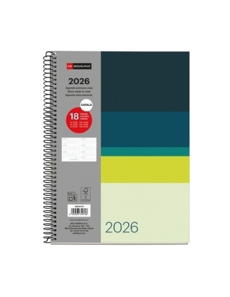 AGENDA ANUAL 2025-26 MIQUELRIUS CATALAN 18 MESES ESPIRAL tapa EXTRA PLUS 4 155x213 SV APAIS HORIZON