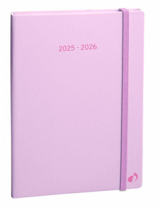 AGENDA ANUAL 2025-26 QUO VADIS 16 MESES SV 15x21cm PLAN NOTE  PASTEL ROSA