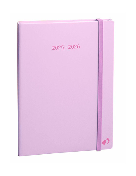 AGENDA ANUAL 2025-26 QUO VADIS 16 MESES SV 15x21cm PLAN NOTE  PASTEL ROSA
