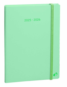 AGENDA ANUAL 2025-26 QUO VADIS 16 MESES SV 15x21cm PLAN NOTE  PASTEL VERDE