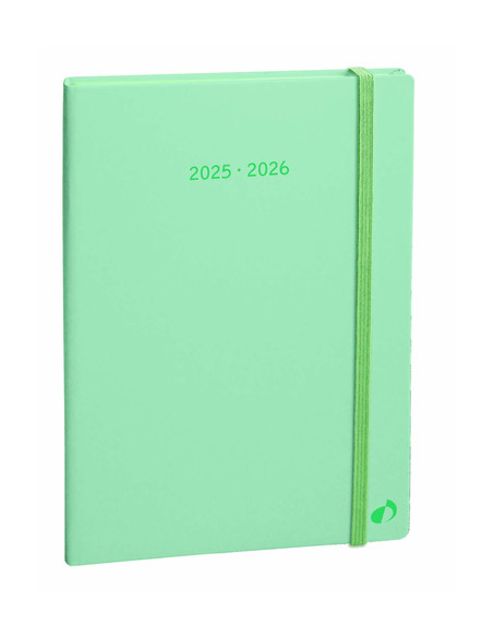 AGENDA ANUAL 2025-26 QUO VADIS 16 MESES SV 15x21cm PLAN NOTE  PASTEL VERDE