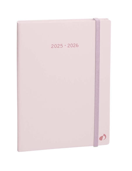 AGENDA ANUAL 2025-26 QUO VADIS 16 MESES SV 16x24cm PLAN WEEK  PASTEL ROSA 