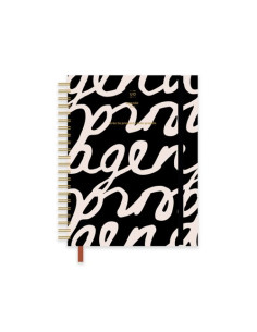 AGENDA ANUAL 2026 UO WIRE-O tapa EXTRADURA con GOMA A5 210x148 SV NOIR