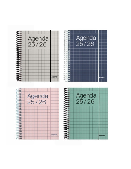 AGENDA ESCOLAR 2025-26 ADDITIO UNIVERSAL ESPIRAL tapa PVC DP 125x170 con GOMA
