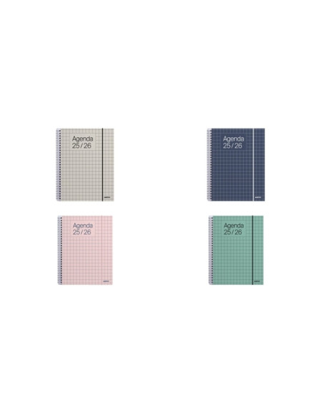 AGENDA ESCOLAR 2025-26 ADDITIO UNIVERSAL ESPIRAL tapa PVC SV 165x215 con GOMA