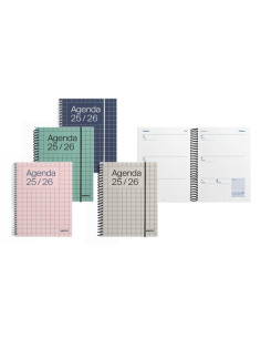 AGENDA ESCOLAR 2025-26 ADDITIO UNIVERSAL ESPIRAL tapa PVC SV MINI 125x170 con GOMA