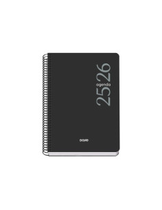 AGENDA ESCOLAR 2025-26 DOHE BASIC ESENCIAL ESPIRAL tapa PP A5 150x210 SV NEGRO