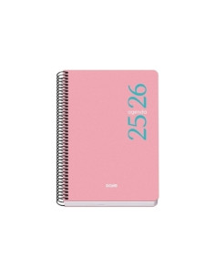 AGENDA ESCOLAR 2025-26 DOHE BASIC ESENCIAL ESPIRAL tapa PP A5 150x210 SV ROSA