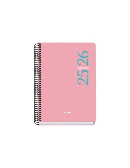 AGENDA ESCOLAR 2025-26 DOHE BASIC ESENCIAL ESPIRAL tapa PP A5 150x210 SV ROSA