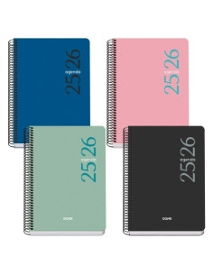 AGENDA ESCOLAR 2025-26 DOHE BASIC ESENCIAL ESPIRAL tapa PP A5 150x210 SV SURTIDO