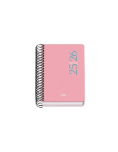 AGENDA ESCOLAR 2025-26 DOHE BASIC ESENCIAL ESPIRAL tapa PP A6 120x170 DP ROSA