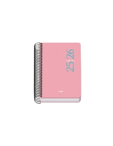 AGENDA ESCOLAR 2025-26 DOHE BASIC ESENCIAL ESPIRAL tapa PP A6 120x170 DP ROSA