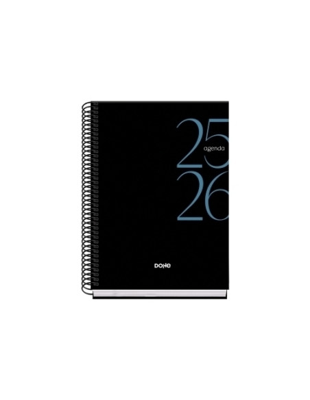 AGENDA ESCOLAR 2025-26 DOHE BASIC SYSTEM ESPIRAL tapa EXTRA A5 150x210 DP NEGRO