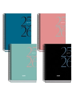 AGENDA ESCOLAR 2025-26 DOHE BASIC SYSTEM ESPIRAL tapa EXTRA A5 150x210 SV SURTIDO