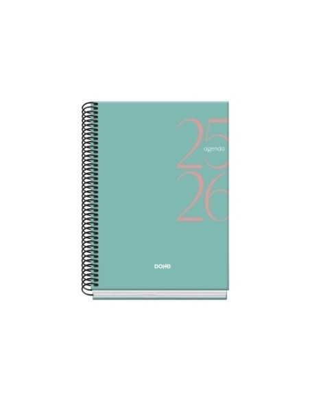 AGENDA ESCOLAR 2025-26 DOHE BASIC SYSTEM ESPIRAL tapa EXTRA A5 150x210 SV VERDE