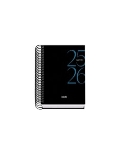 AGENDA ESCOLAR 2025-26 DOHE BASIC SYSTEM ESPIRAL tapa EXTRA A6 120x170 DP NEGRO
