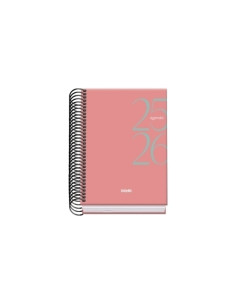 AGENDA ESCOLAR 2025-26 DOHE BASIC SYSTEM ESPIRAL tapa EXTRA A6 120x170 DP ROSA