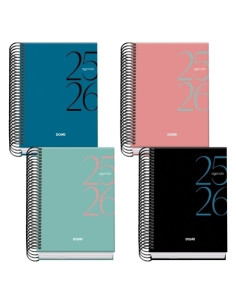 AGENDA ESCOLAR 2025-26 DOHE BASIC SYSTEM ESPIRAL tapa EXTRA A6 120x170 DP SURTIDO