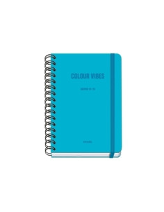 AGENDA ESCOLAR 2025-26 DOHE PREMIUM COLOR VIBES WIRE-O tapa EXTRA A5 150x210 SV con GOMA CYAN