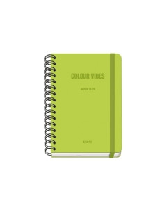 AGENDA ESCOLAR 2025-26 DOHE PREMIUM COLOR VIBES WIRE-O tapa EXTRA A5 150x210 SV con GOMA LIMA