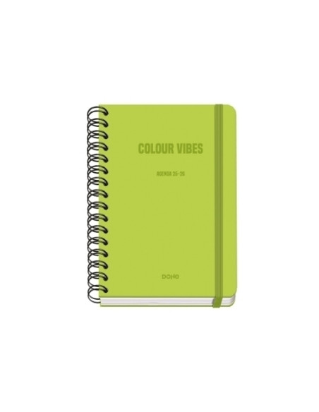 AGENDA ESCOLAR 2025-26 DOHE PREMIUM COLOR VIBES WIRE-O tapa EXTRA A5 150x210 SV con GOMA LIMA