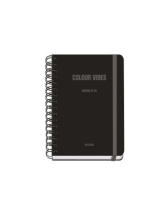 AGENDA ESCOLAR 2025-26 DOHE PREMIUM COLOR VIBES WIRE-O tapa EXTRA A5 150x210 SV con GOMA NEGRO
