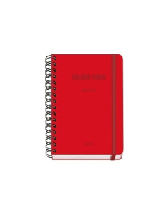 AGENDA ESCOLAR 2025-26 DOHE PREMIUM COLOR VIBES WIRE-O tapa EXTRA A5 150x210 SV con GOMA ROJO
