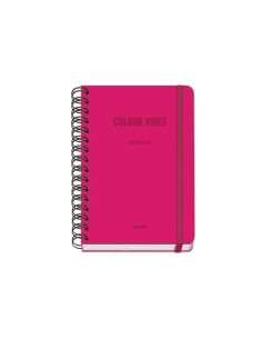 AGENDA ESCOLAR 2025-26 DOHE PREMIUM COLOR VIBES WIRE-O tapa EXTRA A5 150x210 SV con GOMA ROSA