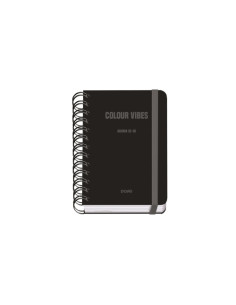 AGENDA ESCOLAR 2025-26 DOHE PREMIUM COLOR VIBES WIRE-O tapa EXTRA A6 120x170 DP con GOMA NEGRO