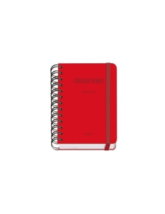 AGENDA ESCOLAR 2025-26 DOHE PREMIUM COLOR VIBES WIRE-O tapa EXTRA A6 120x170 DP con GOMA ROJO