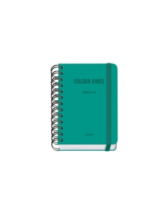 AGENDA ESCOLAR 2025-26 DOHE PREMIUM COLOR VIBES WIRE-O tapa EXTRA A6 120x170 DP con GOMA VERDE