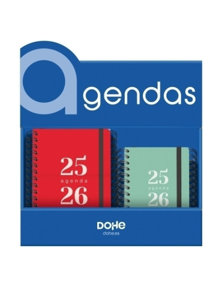 AGENDA ESCOLAR 2025-26 DOHE PREMIUM GRAMMAR A5A6 SURTIDO EXPOSITOR DE 25 9x A5 SV 6x A5 DP 10x A6 DP
