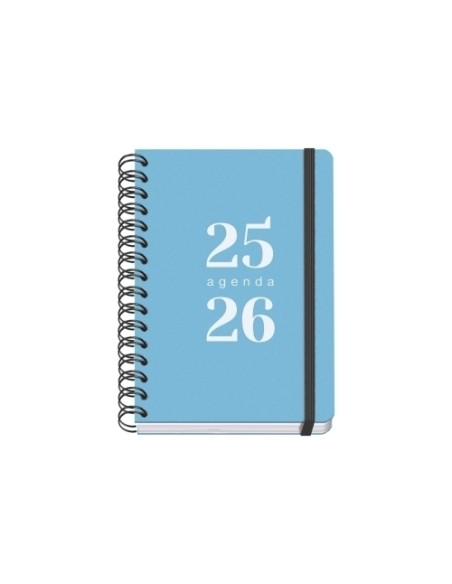 AGENDA ESCOLAR 2025-26 DOHE PREMIUM GRAMMAR WIRE-O tapa PP A5 150x210 DP con GOMA AZUL