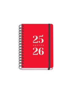 AGENDA ESCOLAR 2025-26 DOHE PREMIUM GRAMMAR WIRE-O tapa PP A5 150x210 SV con GOMA ROJO
