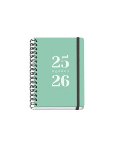 AGENDA ESCOLAR 2025-26 DOHE PREMIUM GRAMMAR WIRE-O tapa PP A5 150x210 SV con GOMA VERDE